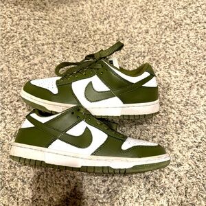 Olive Green & White Nike Dunks